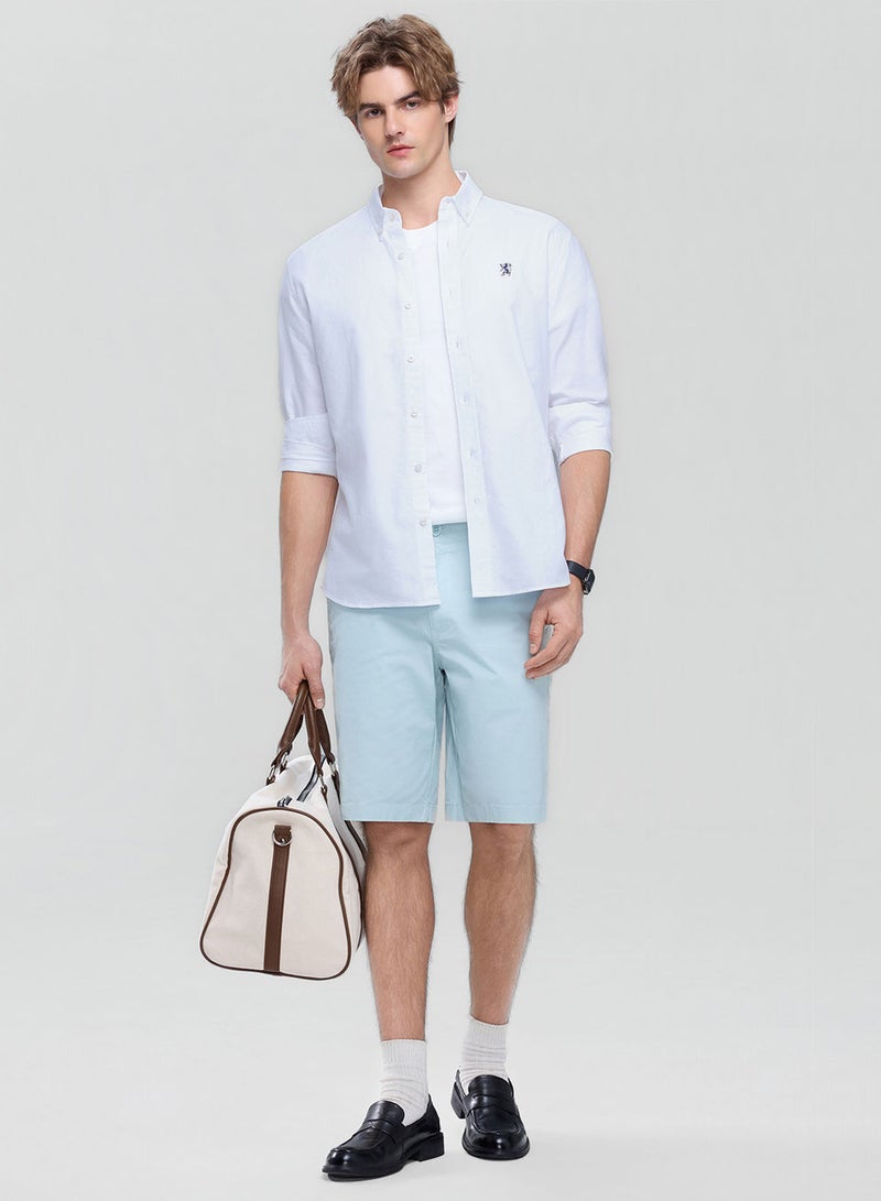 GIORDANO Men’s Cotton Slim Oxford Shirt with Embroidery - Image 2